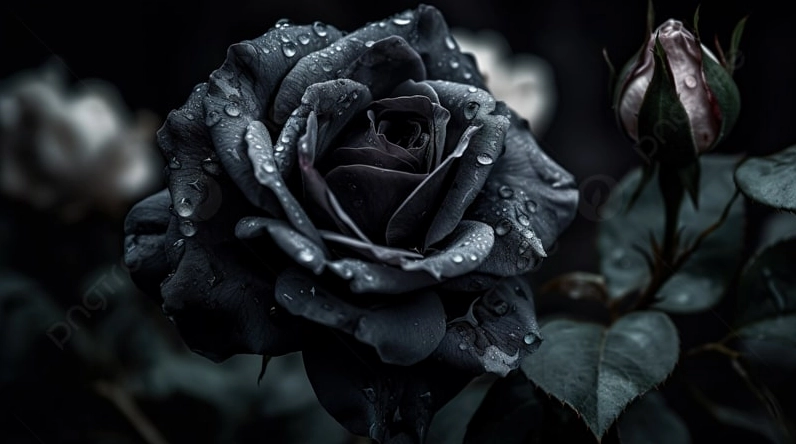 Wallpaper dark girl bên những nhành hoa tối màu ma mị