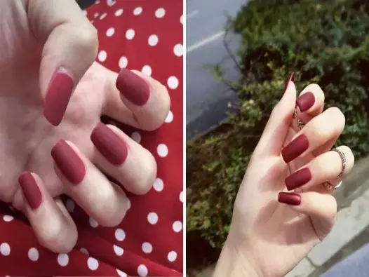 Chiêm ngưỡng nail đỏ mận quyến rũ cho phong cách ấn tượng
