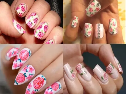 Nail hoa hồng đẹp dịu dàng giúp nàng thêm phần nữ tính