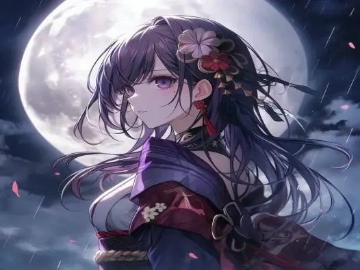 Hình ảnh chibi Raiden Shogun quyền lực nhưng siêu đáng yêu