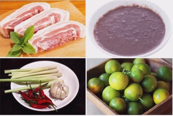 Các nguyên liệu cần thiết cho hướng dẫn làm mắm tôm chưng thịt