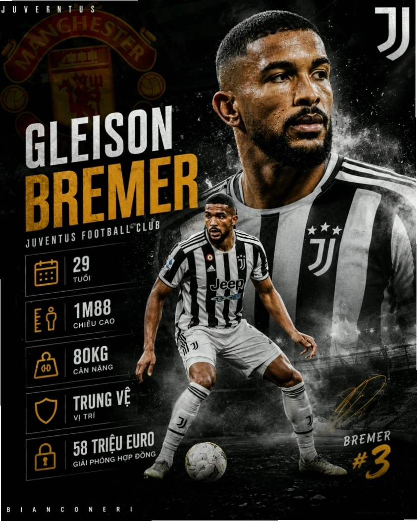 Gleison Bremer tập trung cao độ trong buổi tập chuẩn bị cho trận đấu quan trọng tại Serie A