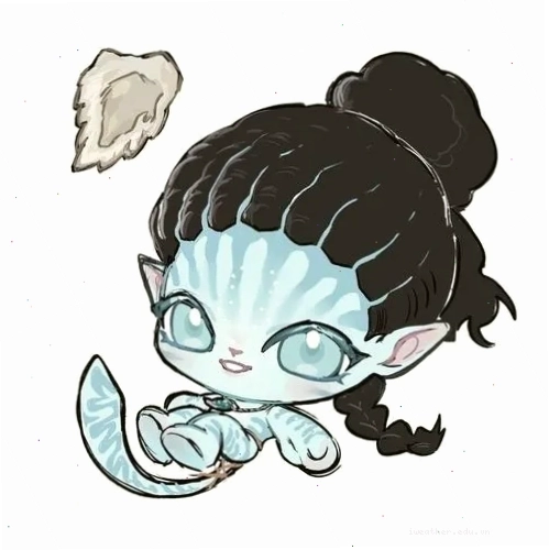Bé nhân vật chibi đang ngồi vẽ tranh