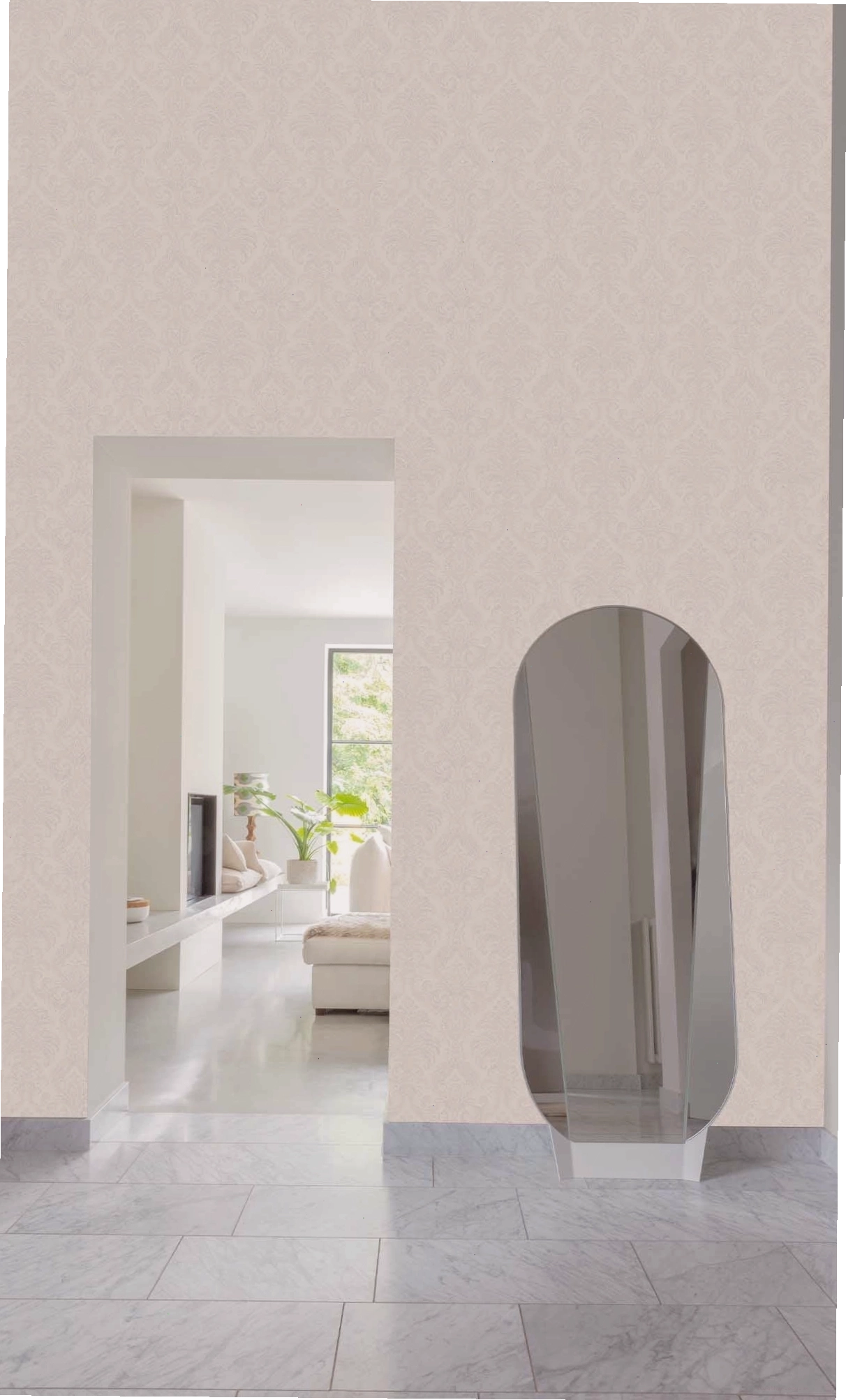 En Plein Air Damask All-Over Wallpaper R10209