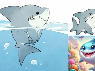 Tải ngay bộ ảnh cá mập chibi đáng yêu khiến ai cũng mê