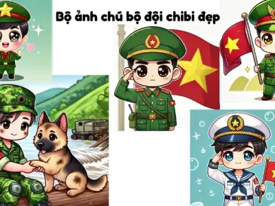 Bộ ảnh chú bộ đội chibi đẹp, đáng yêu được yêu thích