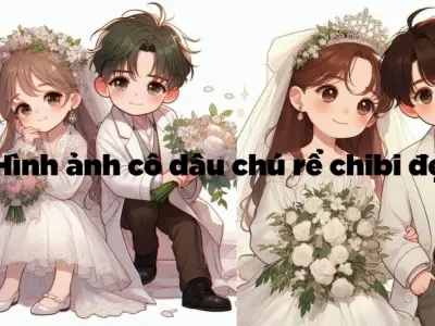Hình ảnh cô dâu chú rể chibi đẹp và lãng mạn nhất