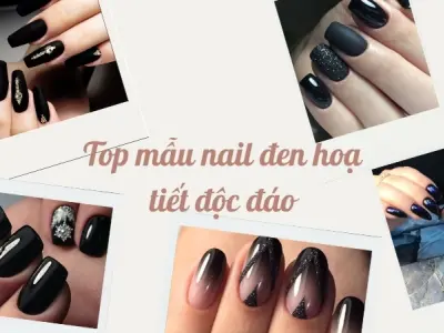 Top mẫu nail đen hoạ tiết độc đáo giúp nàng thu hút mọi ánh nhìn