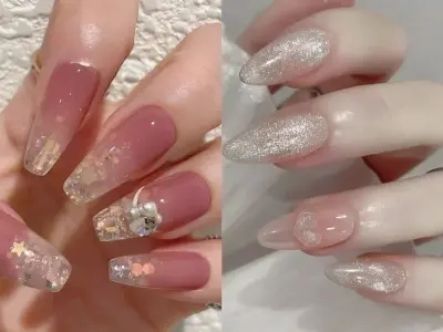 Bộ sưu tập những mẫu nail kim tuyến đẹp lung linh cho mọi dịp
