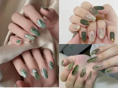 Mẫu nail màu xanh hot trend giúp đôi tay thêm cuốn hút