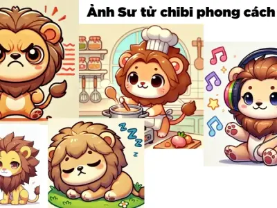 Ảnh Sư tử chibi phong cách ngầu, cá tính và siêu dễ thương