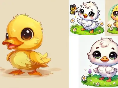Tải ngay bộ ảnh vịt chibi dễ thương siêu chất lượng HD
