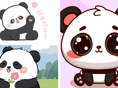 Tổng hợp ảnh chibi panda siêu cute dành cho fan gấu trúc