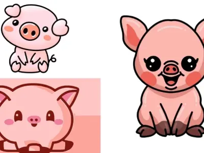 Tổng hợp ảnh heo cute chibi siêu đáng yêu không thể rời mắt