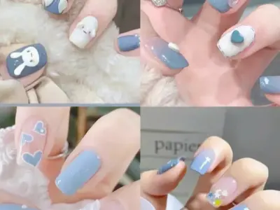 Mẫu ảnh nail xanh dương sang chảnh, hợp mọi phong cách