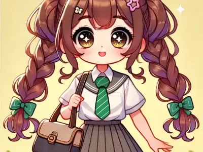 Bộ ảnh chibi nữ học sinh dễ thương khiến tim rung động