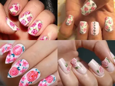 Nail hoa hồng đẹp dịu dàng giúp nàng thêm phần nữ tính
