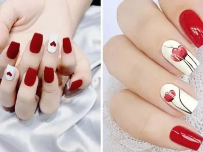 Nail màu đỏ đô nổi bật cho phong cách quyến rũ hiện đại