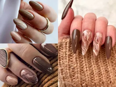 Nail màu nâu cuốn hút biến nàng thành tâm điểm đầy rạng rỡ