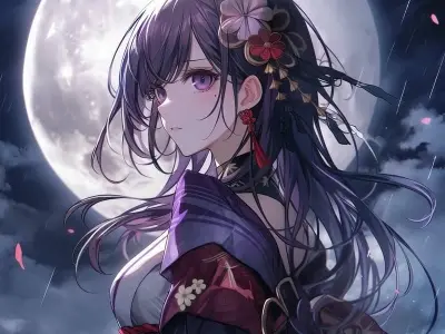 Hình ảnh chibi Raiden Shogun quyền lực nhưng siêu đáng yêu