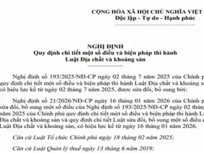Nghị định hướng dẫn Luật Địa chất và khoáng sản là gì và những điểm mới 2026