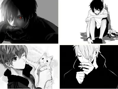 Tuyển tập hình nền anime trắng đen nam buồn lạnh lùng cực ngầu